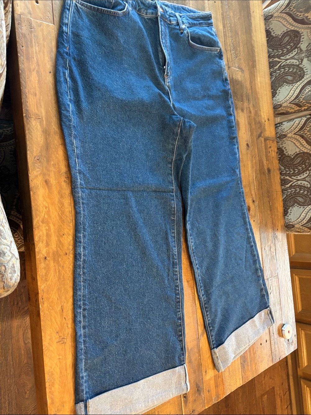 Pilcro Classic High-Rise Wide-Leg Women’s Jeans in Dark Blue